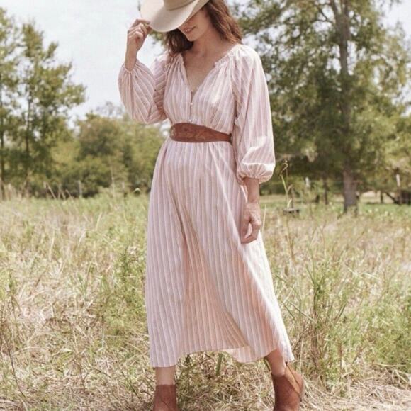 The Great Dresses & Skirts - The GREAT Women's Derby Cotton Oversized Midi Dress‎ In Sunset Stripe sz 2 Med